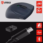 Immagine di Mouse MSI FORGE GM340 wireless Navy 12000 DPI con Bluetooth, 2.4GHz e USB