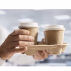 Immagine di Contenitore da asporto 4 scomparti in polpa di cellulosa mm 200x135x45