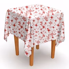 Immagine di Coprimacchia natalizio Airlaid in carta a secco MCR 100x100 Comete colore rosso su Dry bianco 100 pe