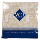 Immagine di Tovagliolo natalizio Airlaid in carta a secco MCR 40x40 Jingle colore beige 50 pezzi