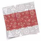 Immagine di Coprimacchia natalizio Airlaid in carta a secco MCR 100x100 Jingle colore argento e rosso 100 pezzi