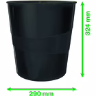 Immagine di Cestino gettacarte LEITZ RECYCLE 15 lt colore nero