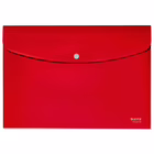 Immagine di Busta portadocumenti con bottone LEITZ RECYCLE f.to A4 colore rosso