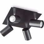 Immagine di Plafoniera SPOT 4 diffusori nero
