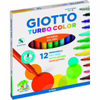 Immagine di Pennarello GIOTTO TURBO COLOR 12 colori assortiti