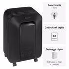 Immagine di Distruggidocumenti a miniframmenti FELLOWES POWERSHRED LX200 livello sicurezza P-4 colore nero