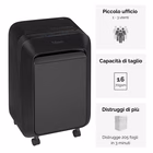 Immagine di Distruggidocumenti a miniframmenti FELLOWES POWERSHRED LX210 livello sicurezza P-4 colore nero