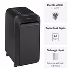 Immagine di Distruggidocumenti a miniframmenti FELLOWES POWERSHRED LX220 livello sicurezza P-4 colore nero