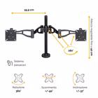 Immagine di Braccio monitor Fellowes doppio nero, Reflex Fino a 26"