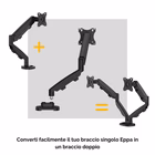 Immagine di Kit conversione Braccio monitor Fellowes doppio, Eppa, Nero, Fino a 39"