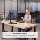 Immagine di Braccio monitor Fellowes singolo con piedistallo, Seasa, Nero, Fino a 32"