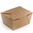 Immagine di Contenitore da asporto in cartoncino kraft con laminazione interna in PE 11x9x6,3 cm - 28 oz