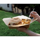 Immagine di Contenitore da asporto in cartoncino kraft con laminazione interna in PE 11x9x6,3 cm - 28 oz