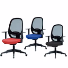 Immagine di Sedia operativa HOPPER braccioli fissi ecopelle blu