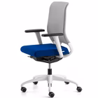 Immagine di Sedia operativa ECOCHAIR struttura bianca sedile tessuto blu