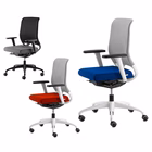 Immagine di Sedia operativa ECOCHAIR struttura bianca sedile tessuto blu