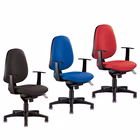 Immagine di Sedia operativa ELICA ZIP con braccioli fissi a T ecopelle blu