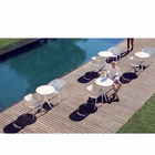 Immagine di Tavolo da esterno MARI-SOL piano in HPL Ø59 h74 bianco bordo nero