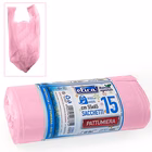 Immagine di Sacchetto rifiuti ELICA con maniglie cm 55x65 40 litri 15 µ colore rosa