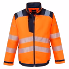 Immagine di Pw3 giacca da lavoro hi-vis PORTWEST T500 colore arancione/blu navy taglia S