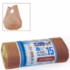 Immagine di Sacchetto rifiuti ELICA con maniglie cm 55x65 40 litri 15 µ colore marrone