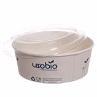 Immagine di Contenitore insalata in cartoncino compostabile USOBIO 550 ml+coperchio in PET
