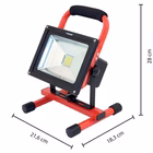 Immagine di Proiettore led da lavoro Cyclop 20 Watt 1200 Lumen supporto orientabile ricaricabile colore rosso