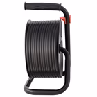 Immagine di Avvolgicavo elettrico spina grande 16A > 4 prese bipasso/Schuko cavo 15 metri colore nero