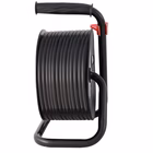 Immagine di Avvolgicavo elettrico spina grande 16A > 4 prese bipasso/Schuko cavo 25 metri colore nero