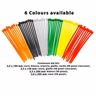 Immagine di Fascette per cablaggio in nylon ad alta resistenza multicolor - 500pz