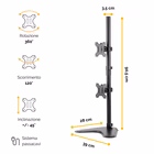 Immagine di Braccio monitor Fellowes doppio verticale con piedistallo, Seasa, Nero, Fino a 26"