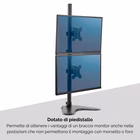 Immagine di Braccio monitor Fellowes doppio verticale con piedistallo, Seasa, Nero, Fino a 26"