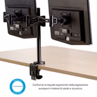 Immagine di Braccio monitor Fellowes doppio, Vista, Nero, Fino a 26"