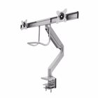 Immagine di Braccio monitor Fellowes doppio con maniglia, Eppa, Argento, Fino a 32"