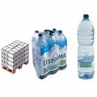 Immagine di Pallet acqua minerale LEVISSIMA bottiglia 100% R-PET liscia ml 1500