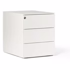 Immagine di Cassettiera metallica a 3 cassetti su ruote con serratura UNIVERSAL QUICK 420 colore bianco