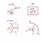 Immagine di Supporto da tavolo per monitor 34" ERGOTRON PALO ALTO 45-537-224 colore nero