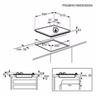 Immagine di Piano cottura gas acciaio inox nero ELECTROLUX EGS6414T 949640599