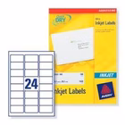 Immagine di Etichette adesive in carta bianca, 63,5x33,9mm, 24 etichette per foglio, 25 fogli per confezione