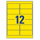 Immagine di Etichette adesive in poliestere giallo extra resistente, 99,1x42,3mm, 12 etichette per foglio, 20 ff