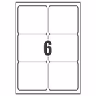 Immagine di Etichette adesive bianche in carta ecologica, 99,1x93,3mm, 6 etichette per foglio, 100 fogli