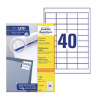 Immagine di Etichette adesive in carta bianca, 3657, 48,5x25,4mm, 40 etichette per foglio, 100 fogli