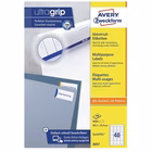 Immagine di Etichette adesive in carta bianca, 3657, 48,5x25,4mm, 40 etichette per foglio, 100 fogli