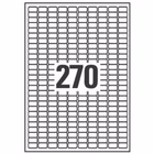 Immagine di Etichette adesive in carta bianca con adesivo rimovibile, 17,8x10mm, 270 etichette per foglio, 25 ff