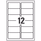 Immagine di Etichette adesive in poliestere bianco extra resistente, 99,1x42,3mm, 12 etichette per foglio, 20 ff