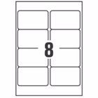 Immagine di Etichette adesive in poliestere trasparente lucido, 99,1x67,7mm, 8 etichette per foglio, 25 fogli