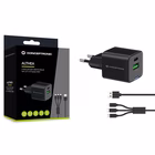 Immagine di Caricabatterie a 2 porte PD (1x USB e 1x USB-C) con cavo CONCEPTRONIC ALTHEA16B 33W colore nero