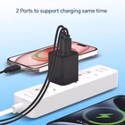 Immagine di Caricabatterie a 2 porte PD (1x USB e 1x USB-C) con cavo CONCEPTRONIC ALTHEA16B 33W colore nero