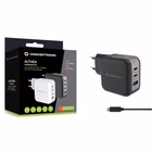 Immagine di Caricabatterie a 4 porte PD (1x USB e 3x USB-C) con cavo CONCEPTRONIC ALTHEA18B colore nero