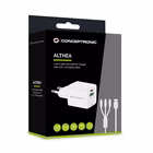 Immagine di Caricabatterie a 2 porte PD (1x USB e 1x USB-C) con cavo CONCEPTRONIC ALTHEA16W 33W colore bianco